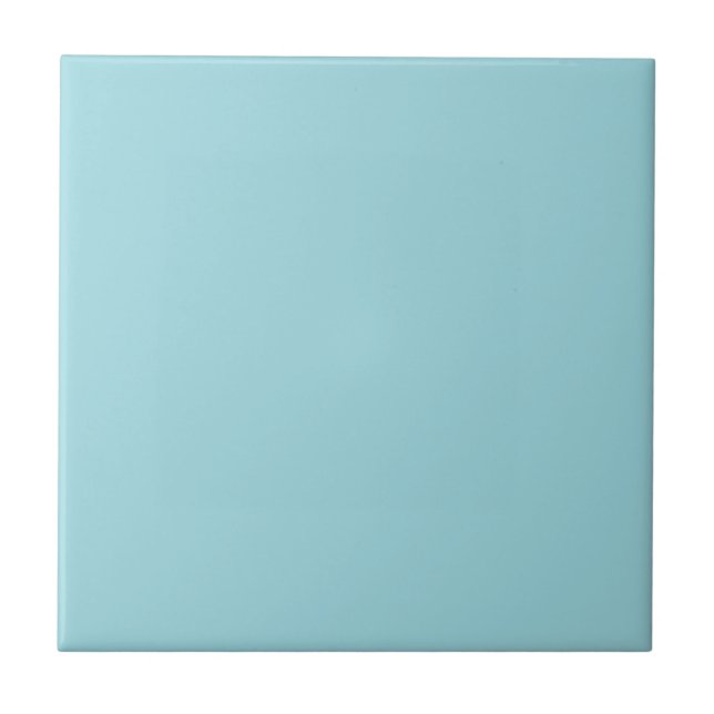 Azulejo De Cerâmica Cor Sólida Azul do Céu Suave (Frente)