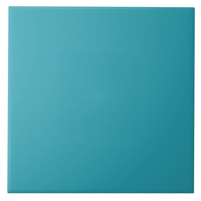 Azulejo De Cerâmica Cor Sólida Azul Turquesa Teal (Frente)
