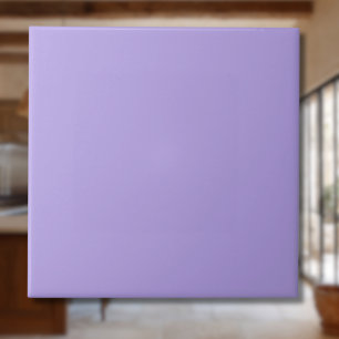 Azulejo De Cerâmica Cor Sólida da Cinza Lilac Pastel Clássico Eleg