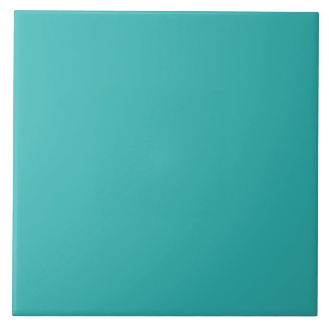 Azulejo De Cerâmica Cor Sólida da Turquesa Teal (Frente)