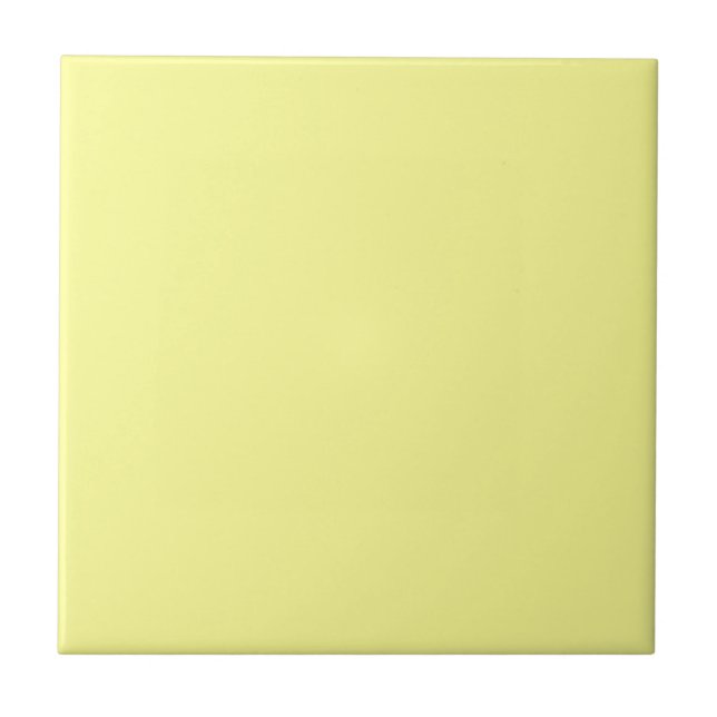 Azulejo De Cerâmica Cor Sólida Daffodil Pálida | Elegante Clássico (Frente)