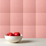 Azulejo De Cerâmica Cor sólida e clara Apricot Blush cor-de-rosa<br><div class="desc">Design cor sólida de pincel preto branco-claro.</div>