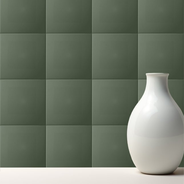 Azulejo De Cerâmica Cor sólida Floresta Moss verde escuro (Criador carregado)