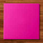 Azulejo De Cerâmica Cor Sólida Neon Rosa<br><div class="desc">Um rosa vibrante e eletrificante que é cheio de energia e entusiasmo.Lembrete de sinais neonatais iluminando uma vida noturna movimentada na cidade ou as matizes vívidas das flores tropicais,  esta cor é ousada,  divertida e indesculpavelmente viva.Perfeito para fazer uma declaração impressionante.</div>