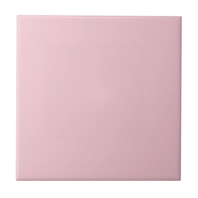 Azulejo De Cerâmica Cor Sólida Plena Rosa Esbranquiçada Moderna (Frente)