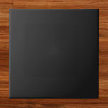 Azulejo De Cerâmica Cor Sólida Preta da Eerie<br><div class="desc">Um preto intenso e sofisticado que exude elegância eterno.Perfeito para aqueles que buscam fazer uma declaração ousada.Essa matiz poderosa captura a essência do mistério e da sofisticação.Essa cor negra rica é a melhor escolha para uma estética impressionante e refinada.</div>