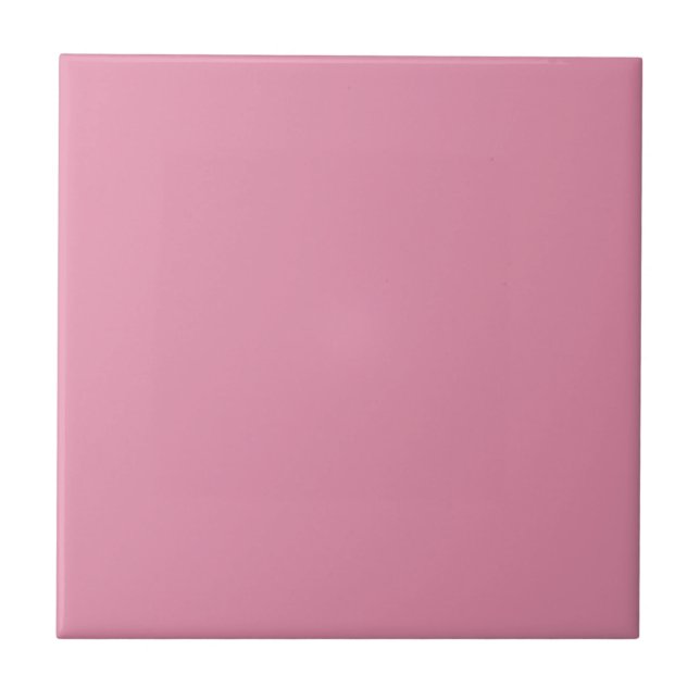 Azulejo De Cerâmica Cor Sólida Rosa Encantadora (Frente)