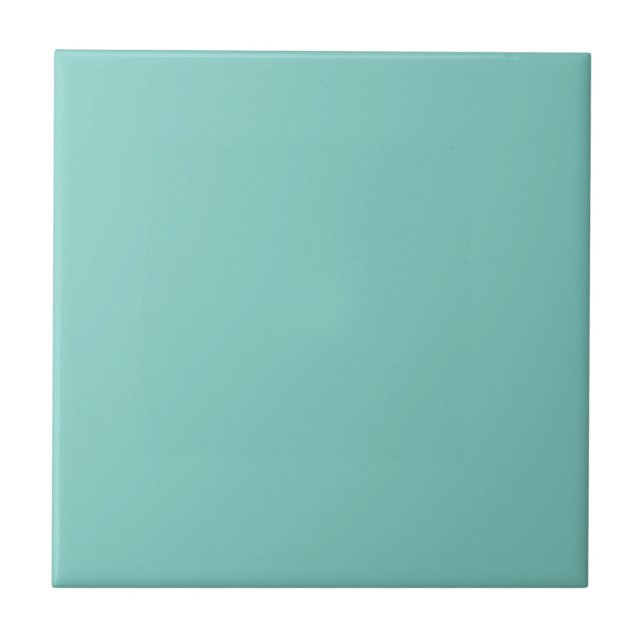 Azulejo De Cerâmica Cor Sólida Verde da Mint (Frente)