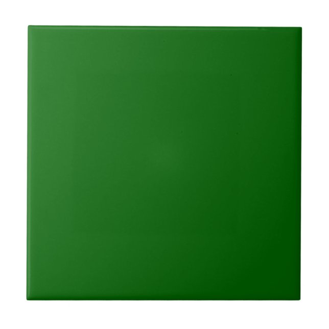 Azulejo De Cerâmica Cor Sólida Verde Natal (Frente)