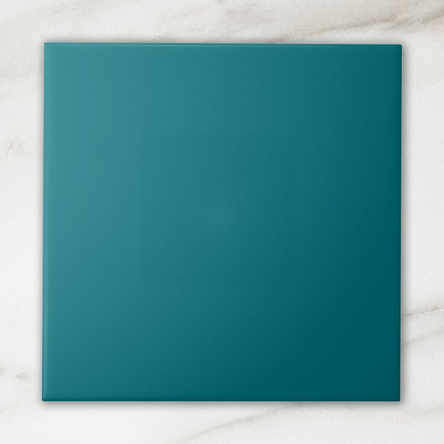 Azulejo De Cerâmica Cor Sólida Verde-Turquesa Escuro (Criador carregado)