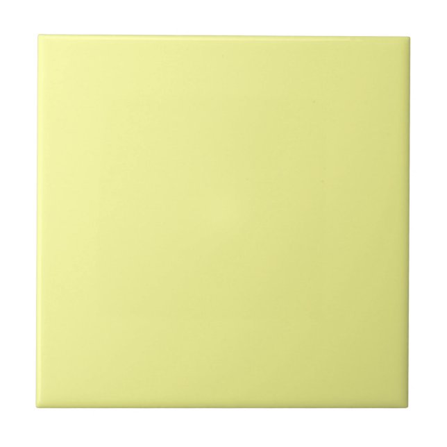 Azulejo De Cerâmica Cor Sólido Amarelo do Pastel (Frente)