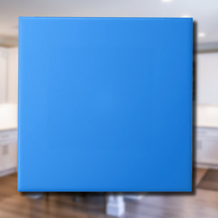 Azulejo De Cerâmica Cor Sólido Azul de Caribe Clássico Elegante