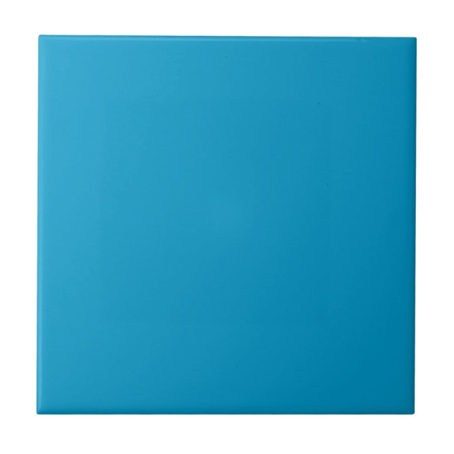 Azulejo De Cerâmica Cor Sólido Azul Tropical | #0097c8 (Frente)
