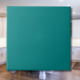 Azulejo De Cerâmica Cor Sólido Teal Clássico Elegante