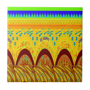 Azulejo De Cerâmica Cor Tradicional Africana verde ouro