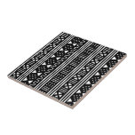Azulejo De Cerâmica Cor variável de MudCloth do africano negro do<br><div class="desc">O africano preto e branco bonito Mudprint inspirou o azulejo do impressão de pano. Bata o botão da personalização para controlar a cor do tamanho e do fundo do teste padrão para serir suas necessidades.</div>