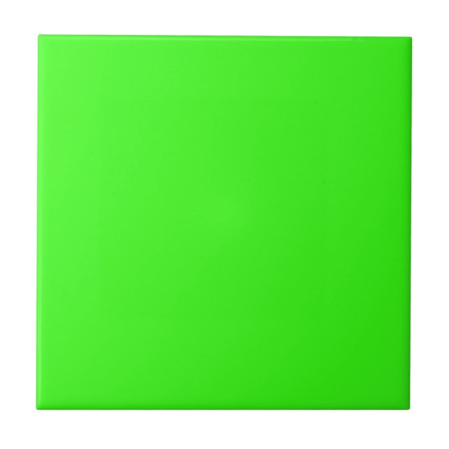 Azulejo De Cerâmica Cor Verde Neon Sólido (Frente)