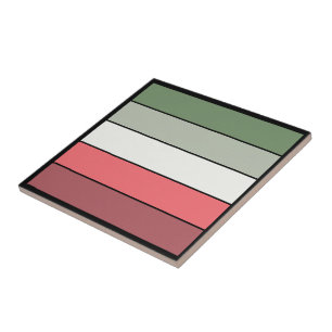 Azulejo De Cerâmica Cor Verde Vermelha Natal Em Papel Texturizado