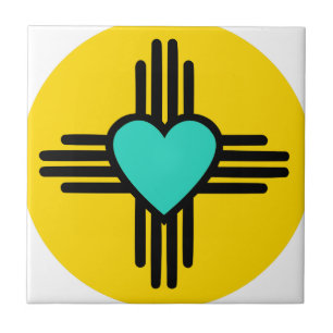 Azulejo De Cerâmica Coração amarelo de Zia