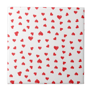 Azulejo De Cerâmica Coração de Amor Vermelho e Branco