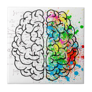 Azulejo De Cerâmica coração de ideia de psicologia da mente cerebral
