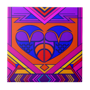 Azulejo De Cerâmica Coração de São Valentim Art Déco