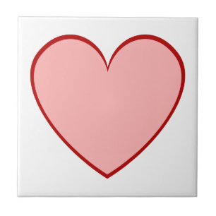 Azulejo De Cerâmica Coração em rosa e vermelho - Ou escolha suas própr