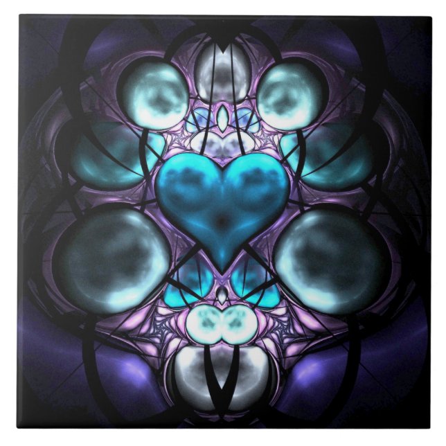 Azulejo De Cerâmica Coração Enchanted (Frente)