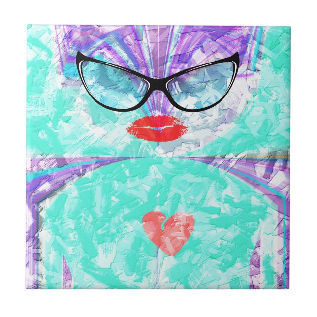 Azulejo De Cerâmica Coração perfeito (Frente)