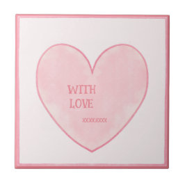 Azulejo De Cerâmica Coração Rosa