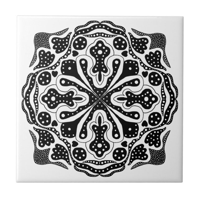 Azulejo De Cerâmica Corações e Pontos (Frente)