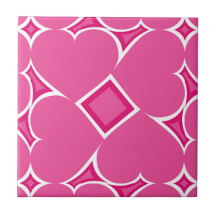 Azulejo De Cerâmica Corações Rosa Quente