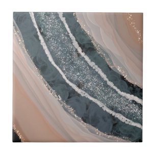 Azulejo De Cerâmica Coral e Gemstone Azul