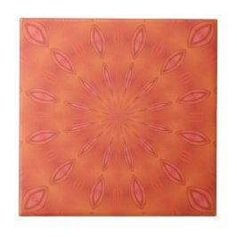Azulejo De Cerâmica Coral, Laranja e Starburst Rosa