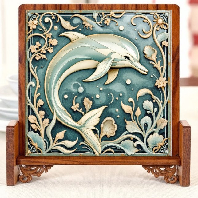 Azulejo De Cerâmica Coral Wave Elegance esquerda (Criador carregado)