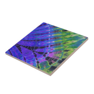 Azulejo De Cerâmica Corante Abstrato Azul-Pavão-azul-azul-penteado co