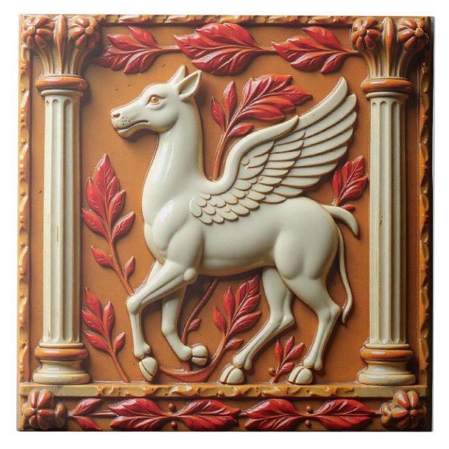 Azulejo De Cerâmica Corcel dos Reinos do Éter (Frente)