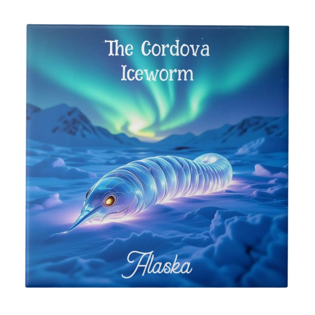 Azulejo De Cerâmica Cordova Iceworm Alasca Críptido (Frente)