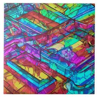 Azulejo De Cerâmica Cores Coloridas do Arco-Íris