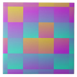 Azulejo De Cerâmica Cores de Gradiente Coloridos abstrato Holográficas