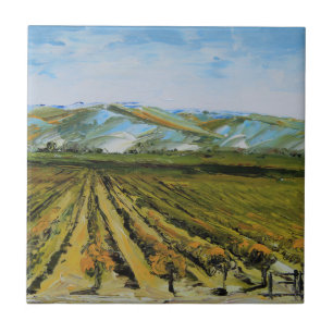 Azulejo De Cerâmica Cores de Napa Valley, região vinícola Califórni