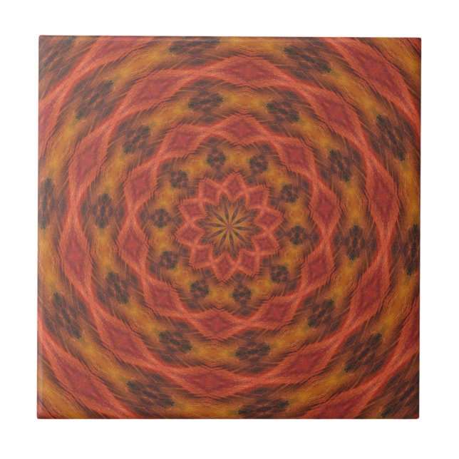 Azulejo De Cerâmica Cores de outono do Caleidoscópio (Frente)