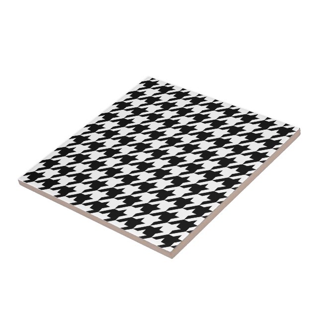 Azulejo De Cerâmica Cores DIY Padrão Xadrez Houndstooth (Lateral)