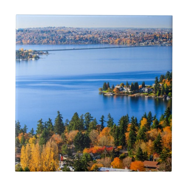 Azulejo De Cerâmica Cores esplêndidas da queda em Bellevue (Frente)