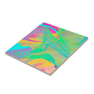 Azulejo De Cerâmica CORES FLUO - Arte Fractal -