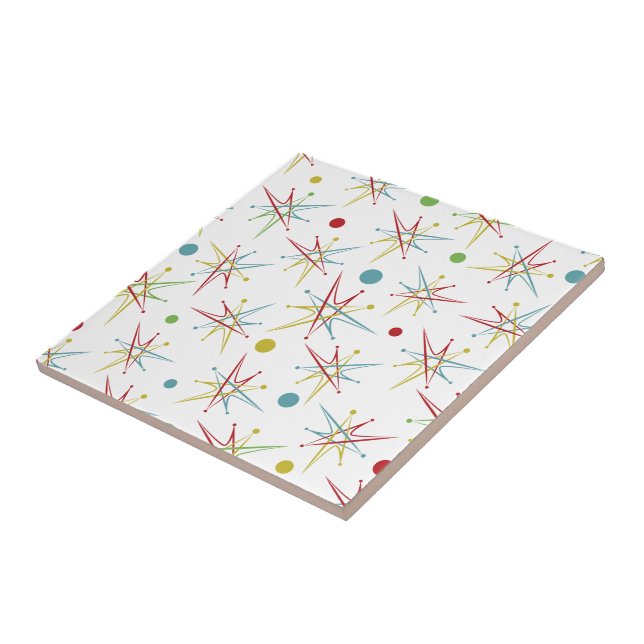 Azulejo De Cerâmica Cores Personalizadas do Ponto Retroativo Atômico d (Lateral)