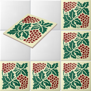 Azulejo De Cerâmica Cores Personalizáveis de Parreira Vintage