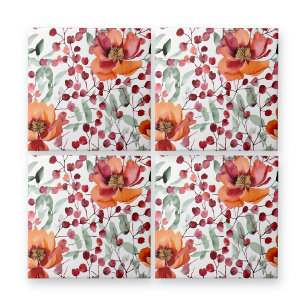 Azulejo De Cerâmica Cores Terrestres, Flores De Queda