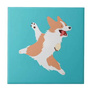 Azulejo De Cerâmica Corgi Brincalhão