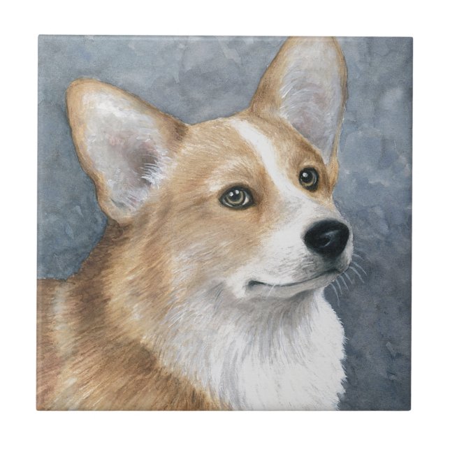 Azulejo De Cerâmica Corgi do cão 89 (Frente)